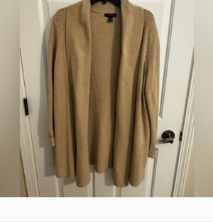 Lands' End Women's Cotton Modal Shawl Collar Cadigan Duster Sweater Plus 1X